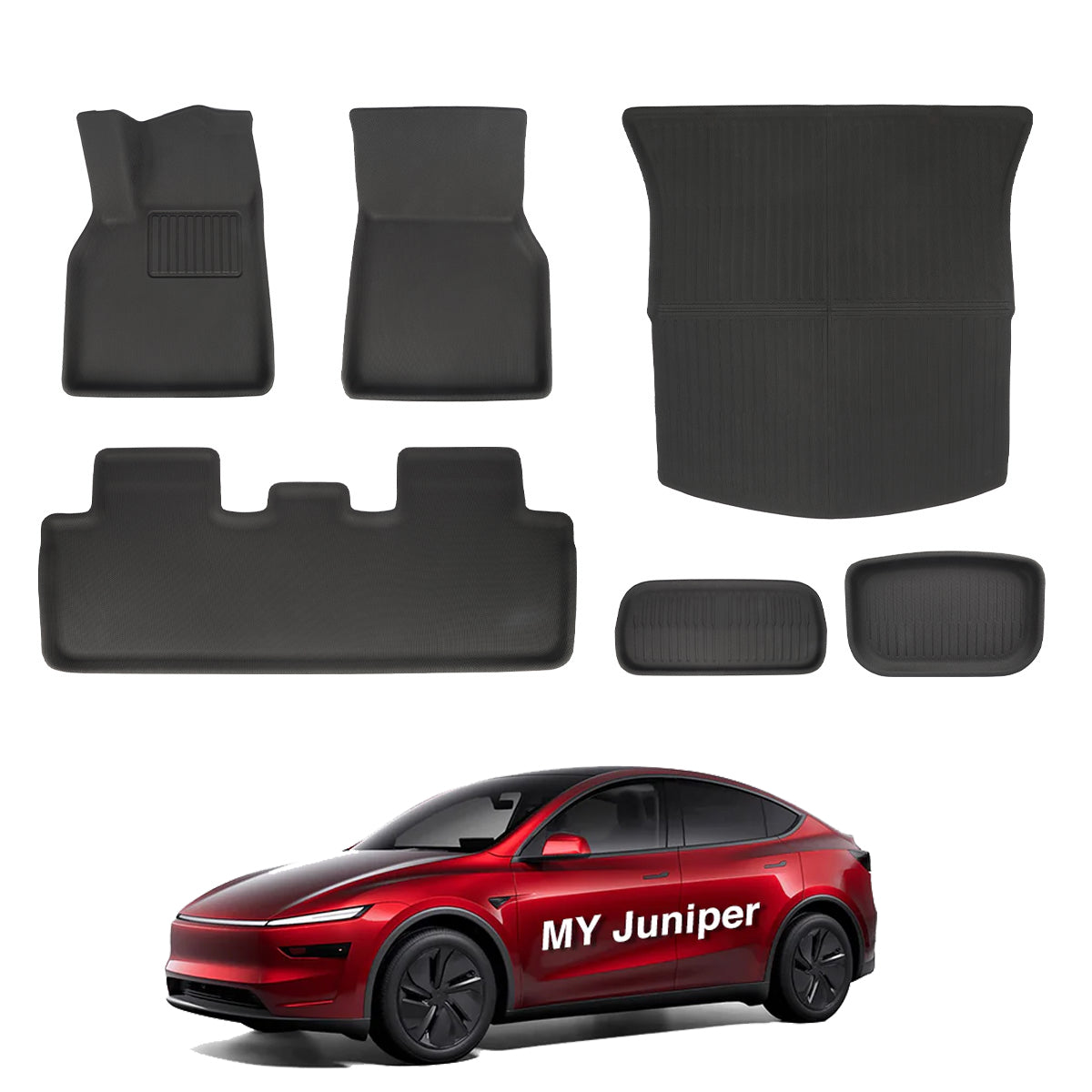 All Weather XPE Interior Floor Mats Cargo Liners Set for Tesla 2025+ Model Y Juniper Full Set (6 PCS)