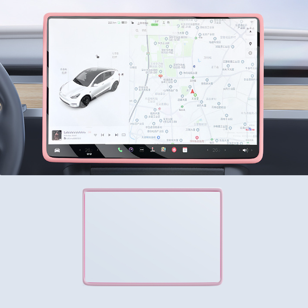 Central Screen Silicone Protector Frame for Tesla Model 3 Highland 2024+ Pink