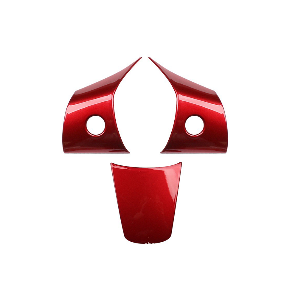 Model 3/Y Carbon Fiber Steering Wheel Trim (Carbon Fiber Pattern ABS) for Tesla(2017-2023) Glossy Red