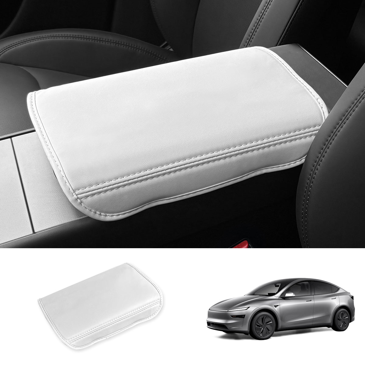 Leather Center Console Armrest Cover for Tesla Model Y Juniper 2025+