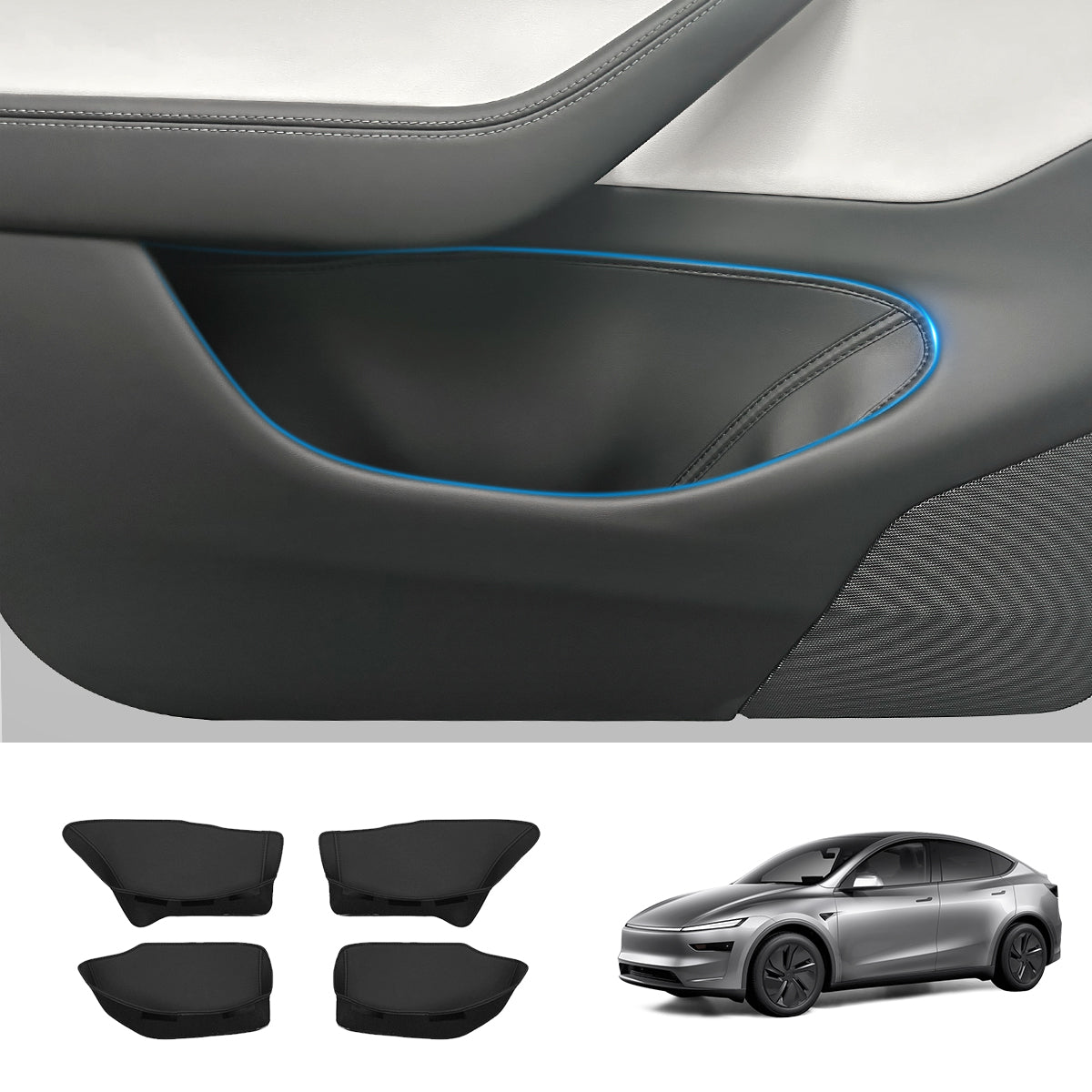 4-Piece Door Storage Liner Set for Tesla Model Y Juniper 2025+