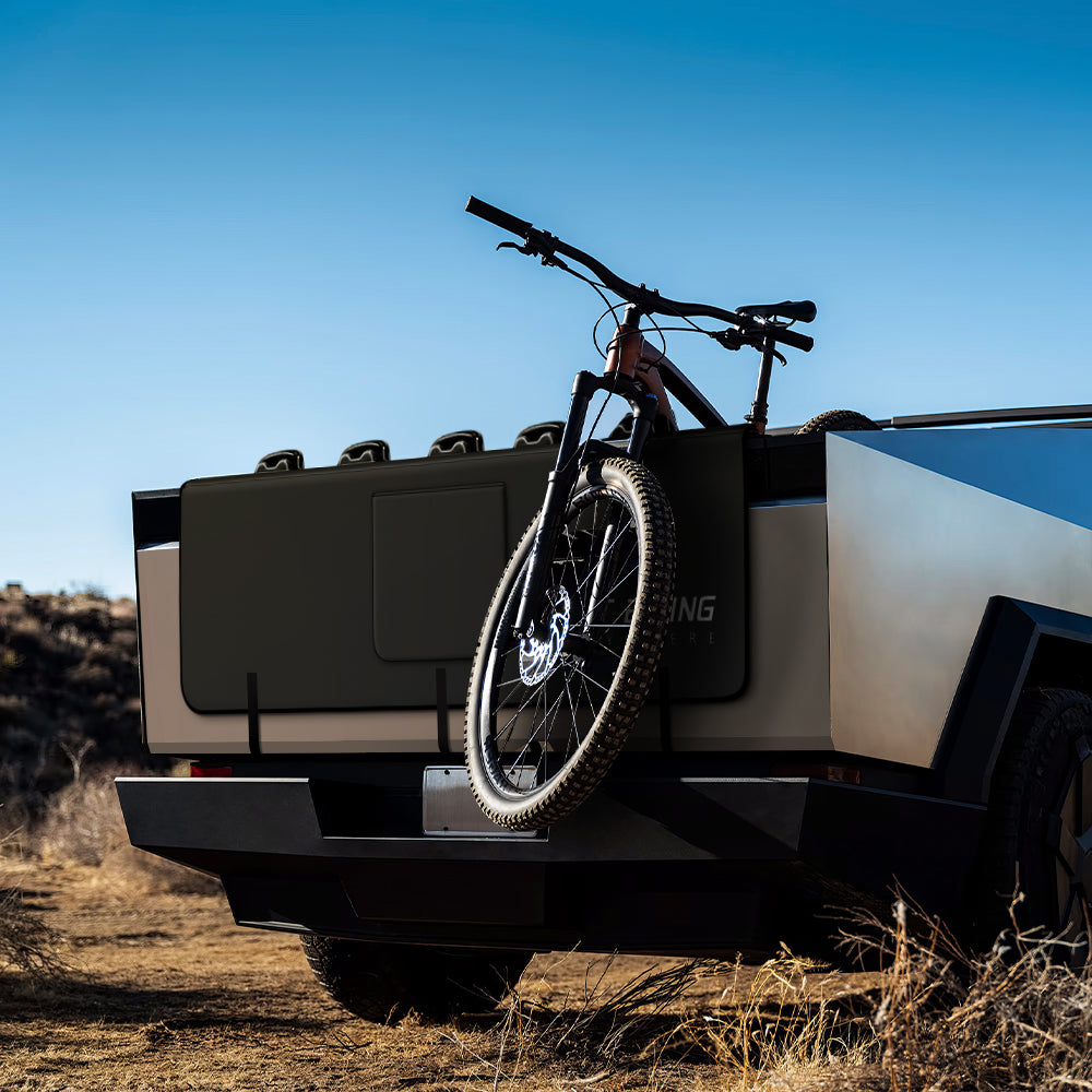 Tailgate Shield Pad with Tool Pockets for Cybertruck Hold 5 Bikes