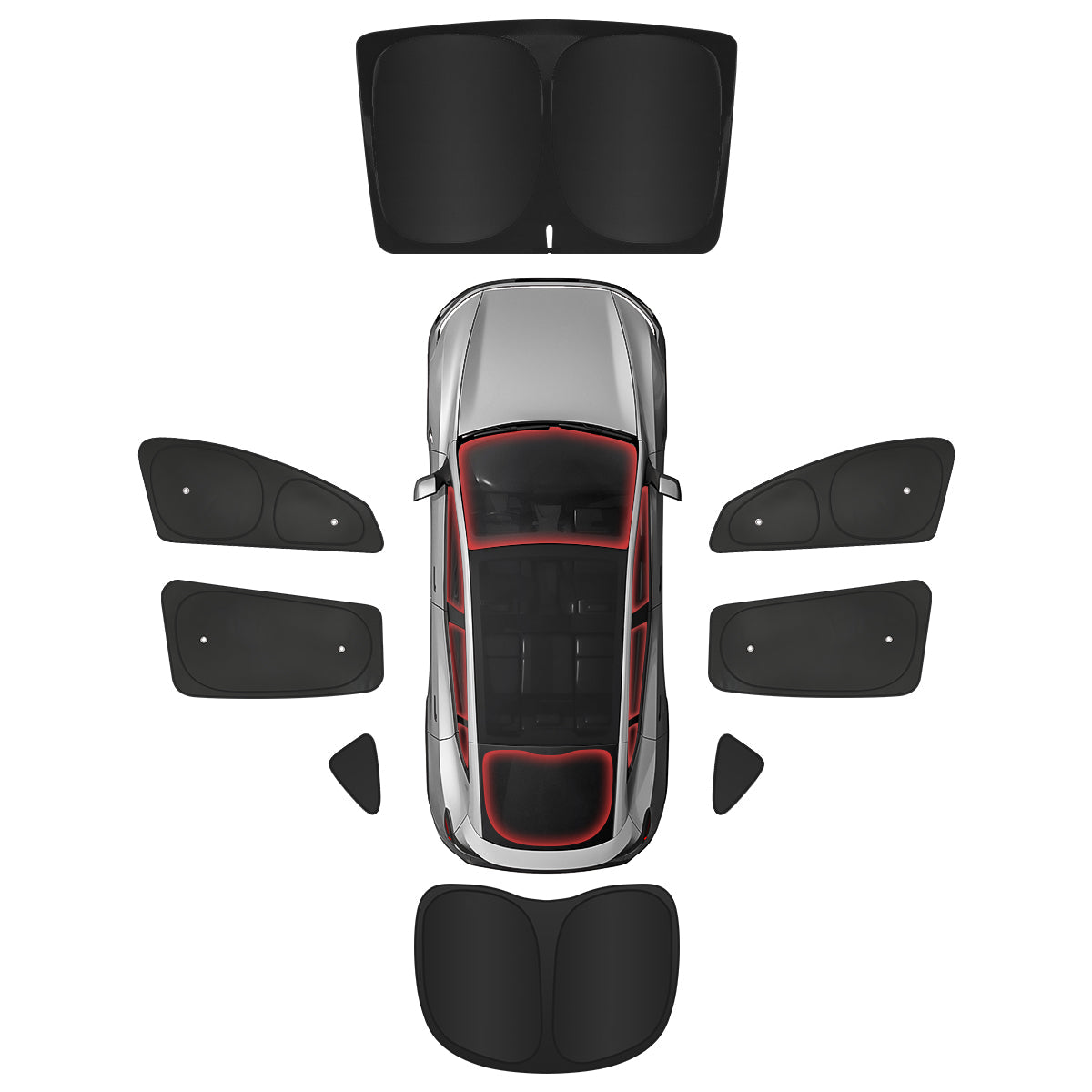 Privacy & Thermal Insulation Sunshade Curtains for Tesla Model Y Juniper 2025+ Full Set (8 PCS)