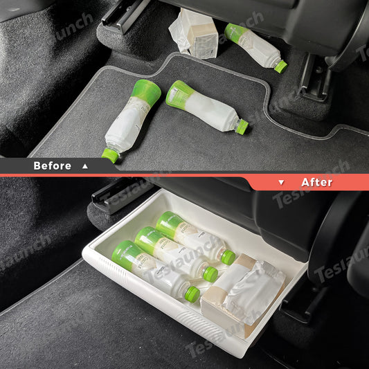 Under Seat Storage Box Sleek Organizer for Tesla Model Y Juniper 2025+
