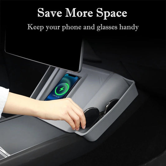 2024 Model 3 Highland Center Console Organizer Tray Designed For Armrest Storage Box Cup pad Wireless charging pad Set