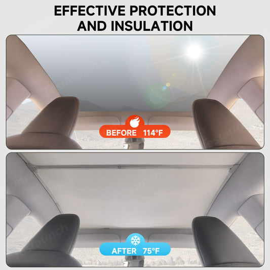 Split Nano Ice Crystal Glass Roof Sunshade for Tesla Model Y Juniper 2025+