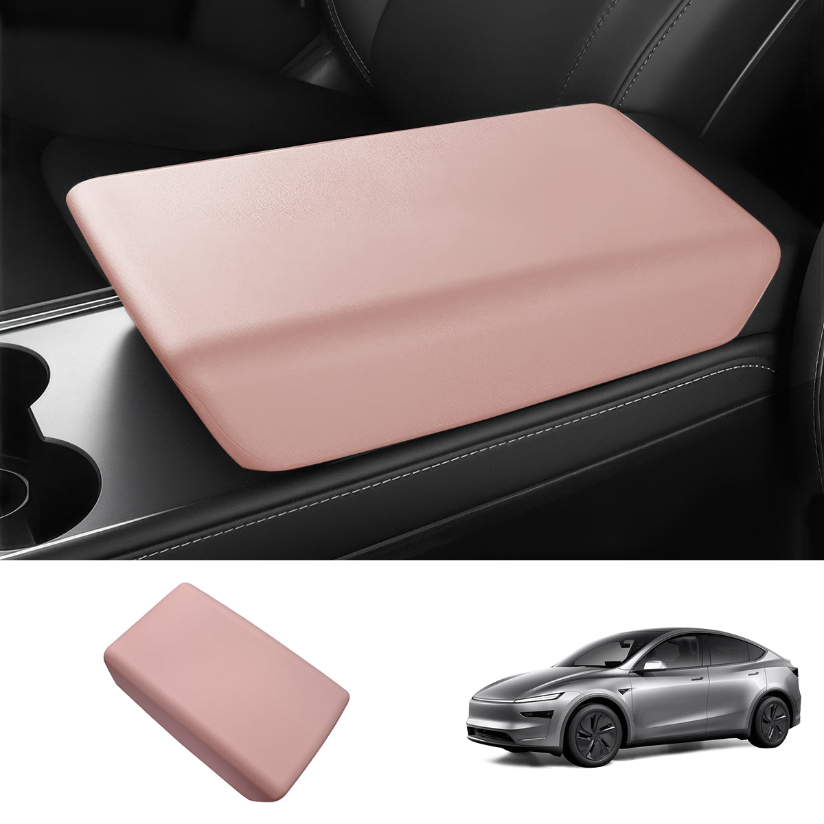 TPE Center Console Armrest Cover for Tesla Model Y Juniper 2025+ Pink