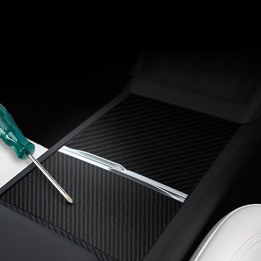 Real Carbon Fiber Center Console Cover for Tesla 2024 Model 3 Highland