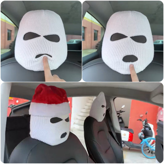 Personalized Funny Hat for Tesla Car Seat Headcover- Fits Model 3/Y/S/X White 2 PCS