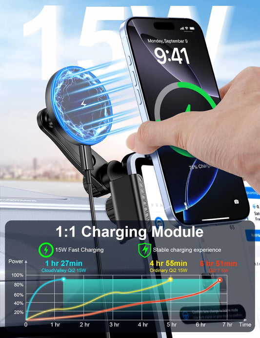 Wireless Car Phone Holder Charger for Tesla Model Y/3/S/X/Cybertruck