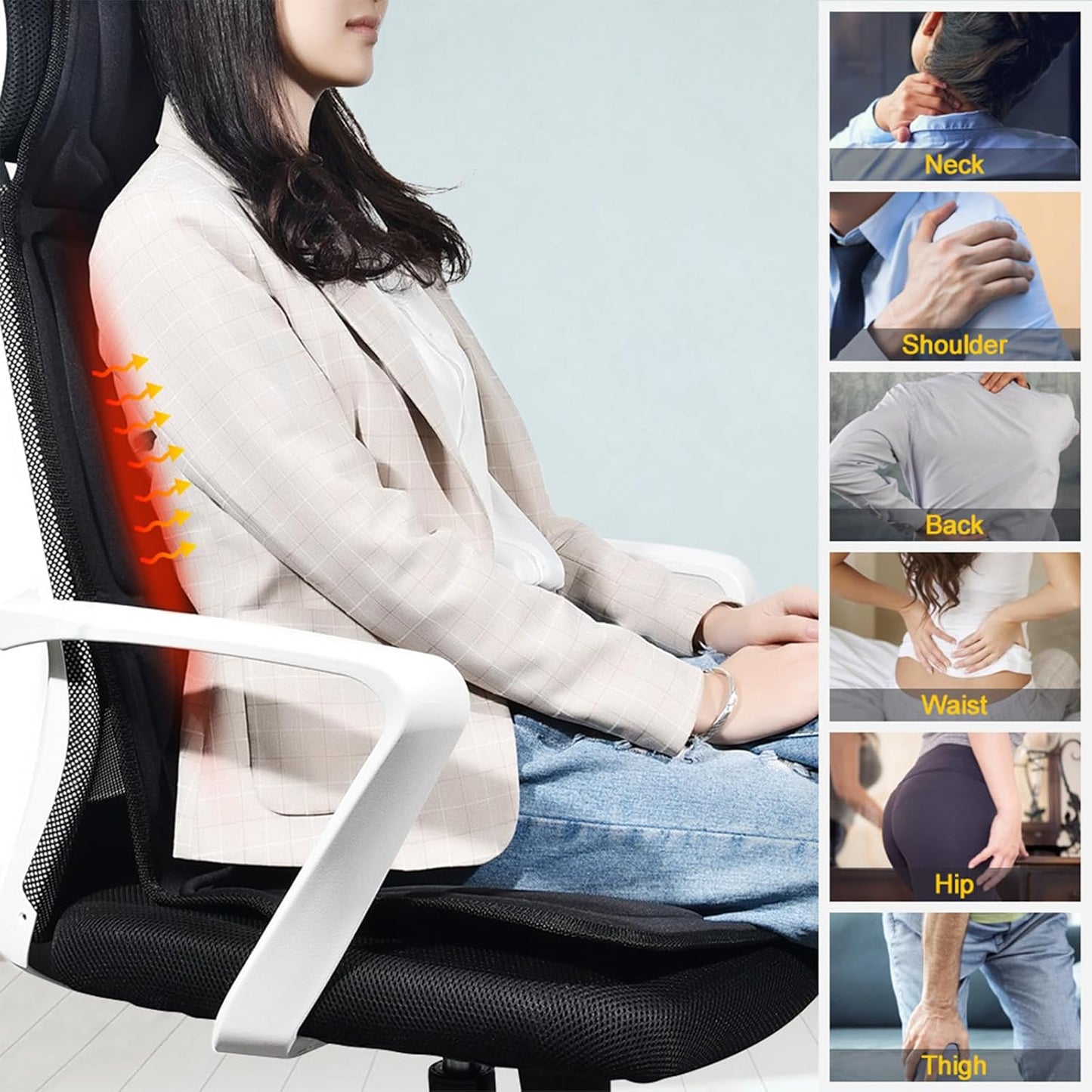 Portable Infrared Heating Pat Massager Car Seat for Tesla and Evs