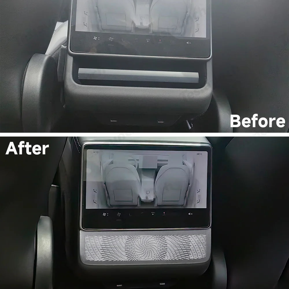 Stainless Steel Rear Console Vent Cover for Tesla Model Y Juniper 2025+