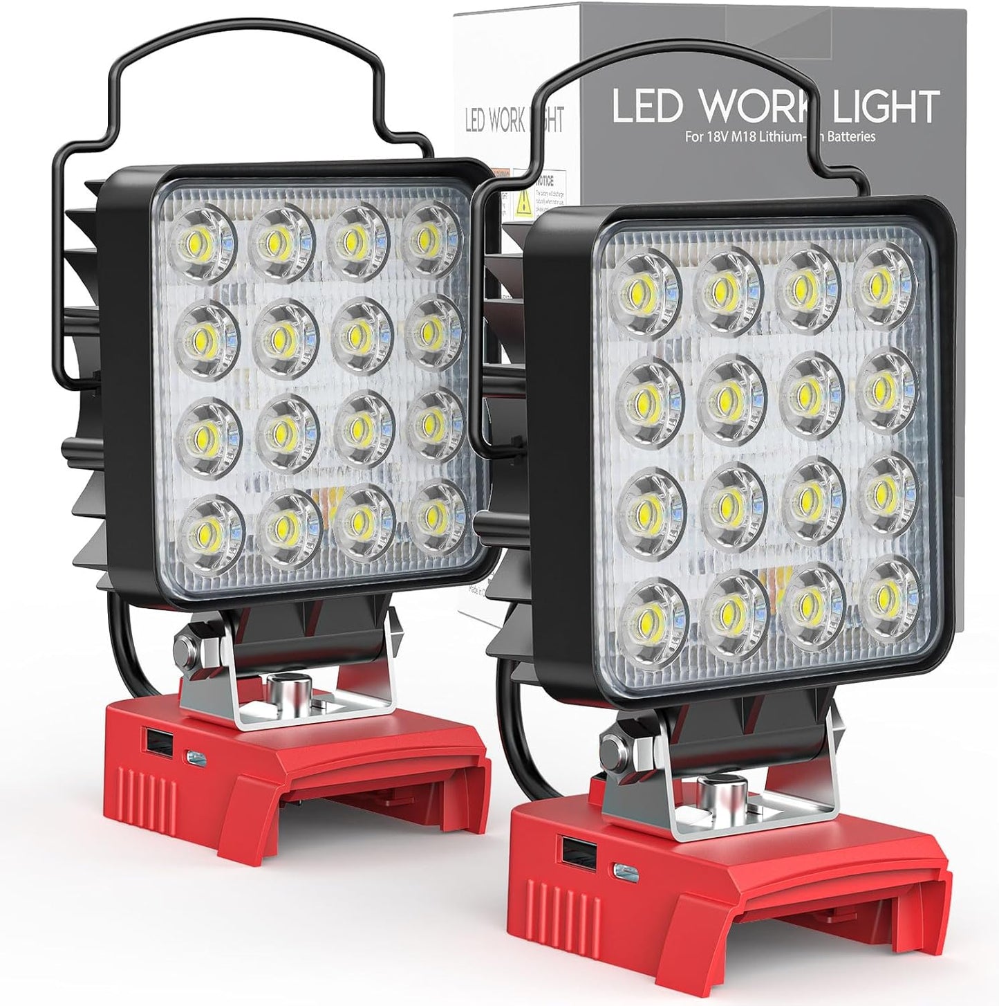 Usb & Type-C Charging Led Automotive Work Light For Emergency 2PCS 112W Light Compatible with Milwaukee 18V