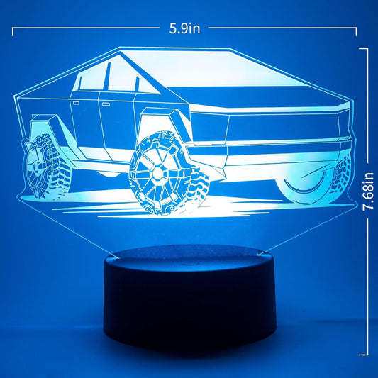 3D Illusion Cybertruck Flashing Cool LED Night Light Acrylic Lamp Gifts