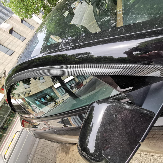 Gloss Black Carbon Fiber Style Window Visors For Tesla Model Y 2020-2025