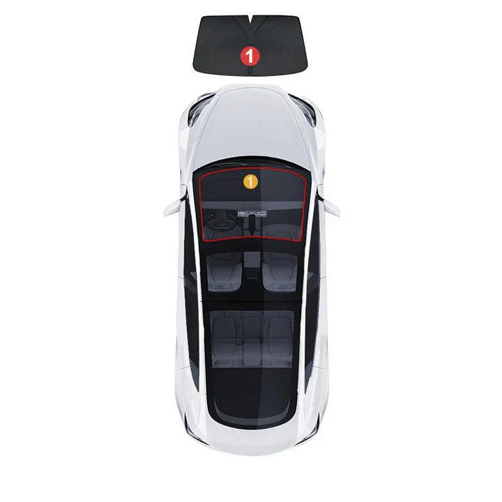 2017-2025 Model 3 Sun Visor for Tesla- Privacy and Thermal Insulated Sunshades Curtains Front Windshield