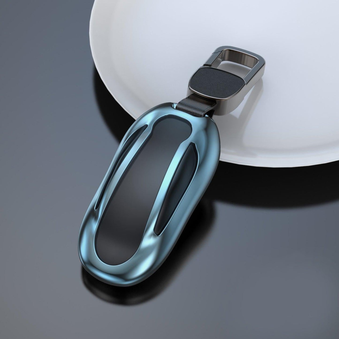 Alloy Steel Key Fob Case Holder For Tesla Model S/X/3/Y Model X Ice Blue