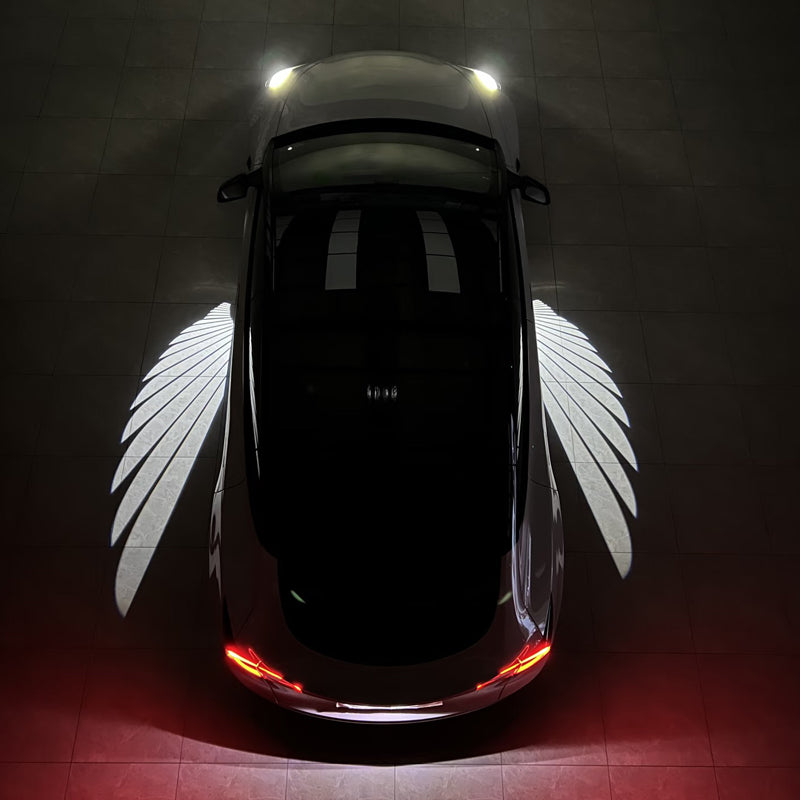 Angel Wing Side Mirror Welcome Projector Light for Tesla Model 3/Y (2017-2025+) 2-Piece Set