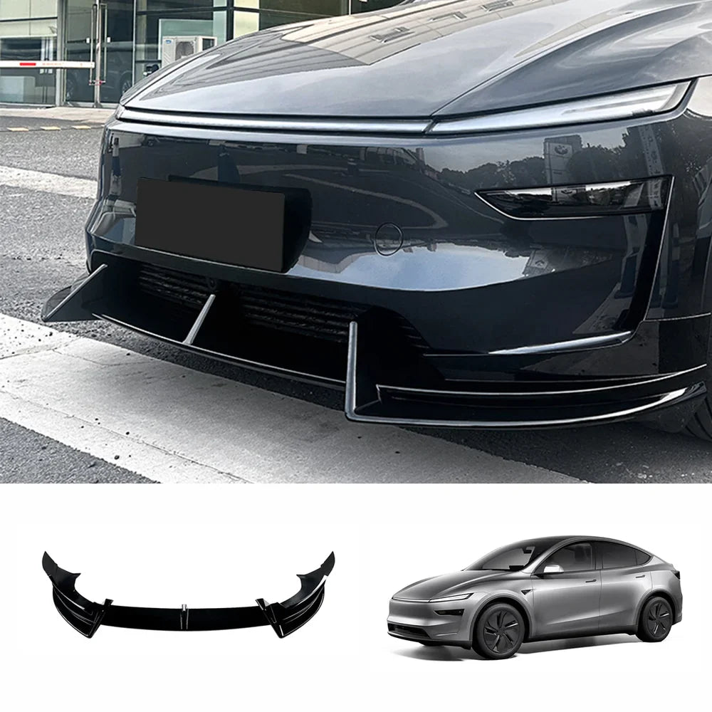 ABS Front Bumper Lip Spoiler for Tesla Model Y Juniper 2025+ Black