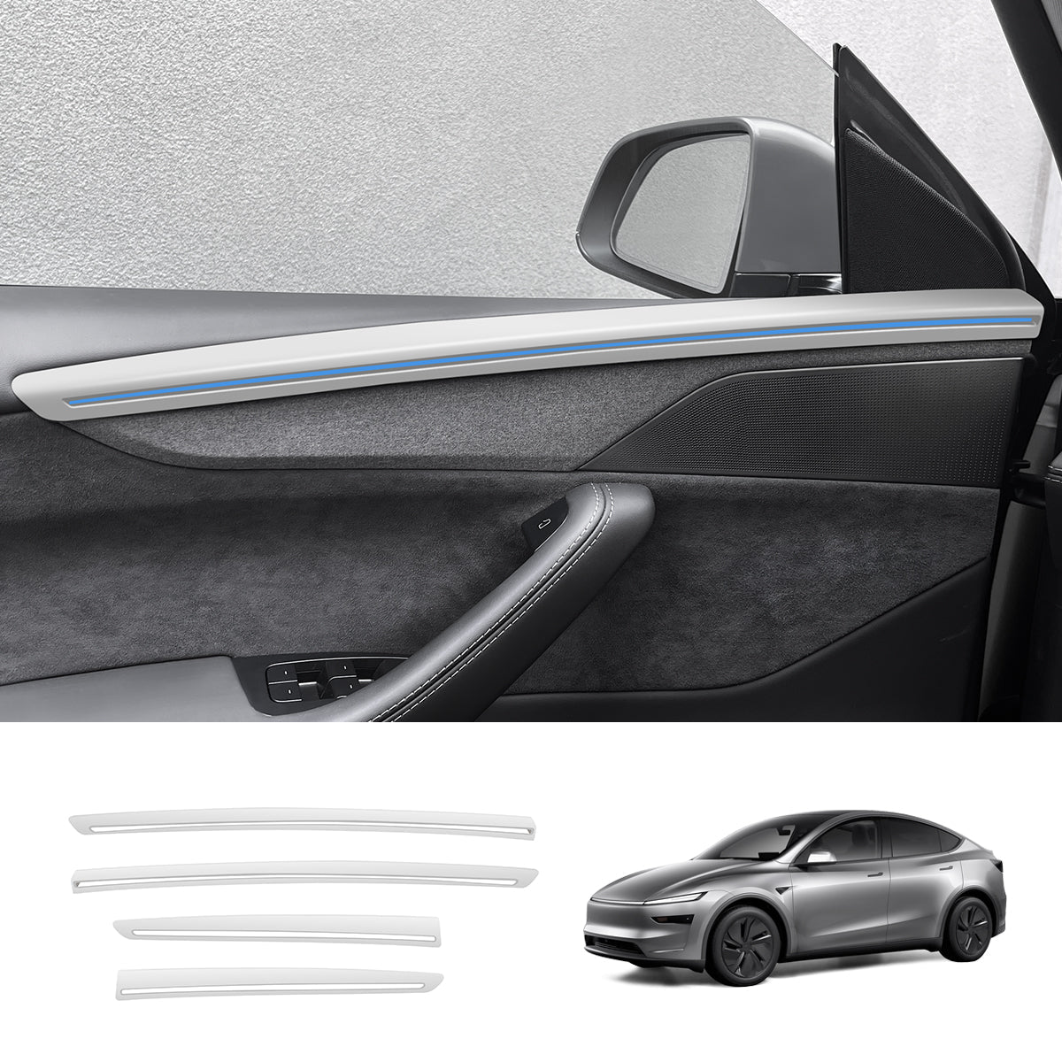 ABS Interior Door Panel Upper Trim Covers (4PCS) for Tesla Model Y Juniper 2025+ Matte White