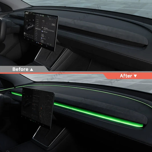 Smart Blind Spot Detection (BSD) Dashboard Ambient Light Bar for Tesla Model Y Juniper 2025+ / Model 3 Highland 2024+
