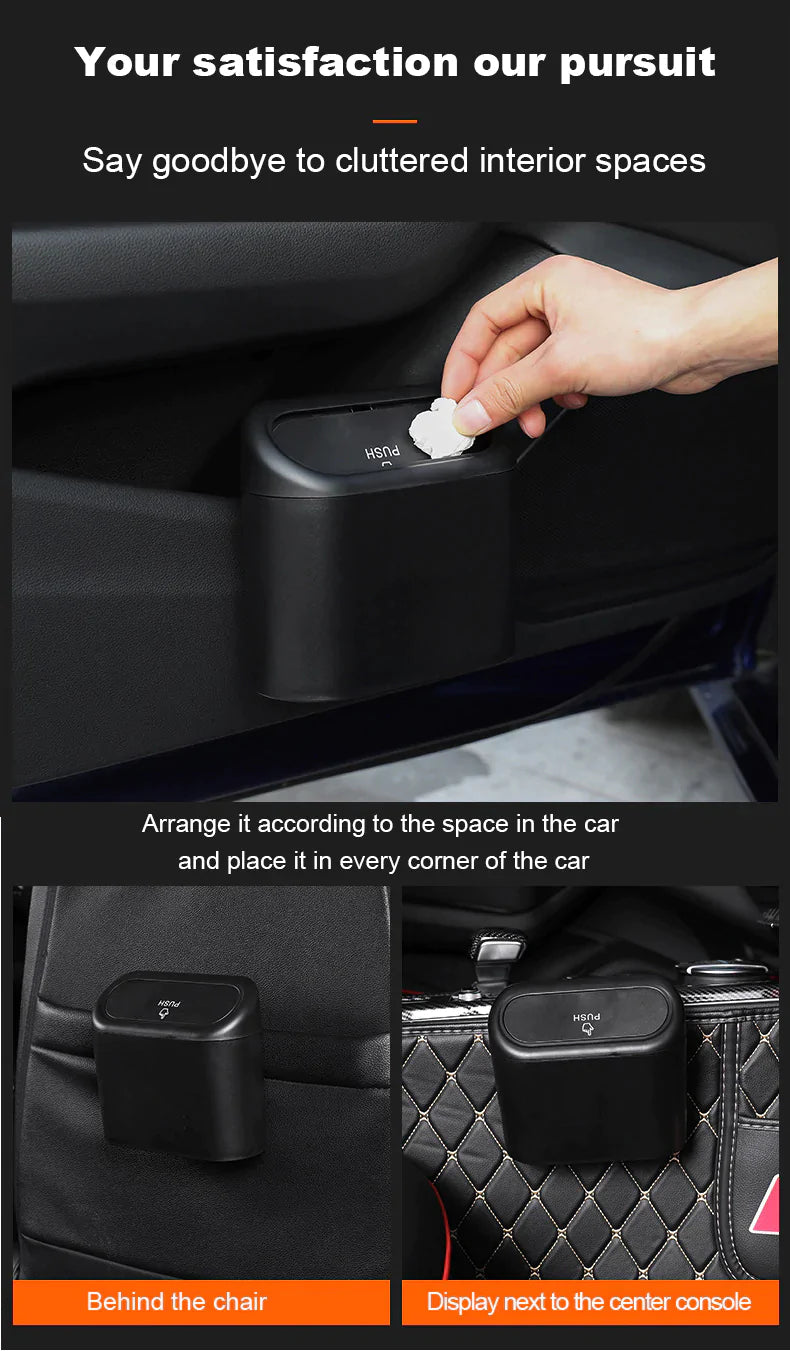 Car Trash Can with 8 Rolls of Garbage Bags for Tesla Model 3/Y/S/X