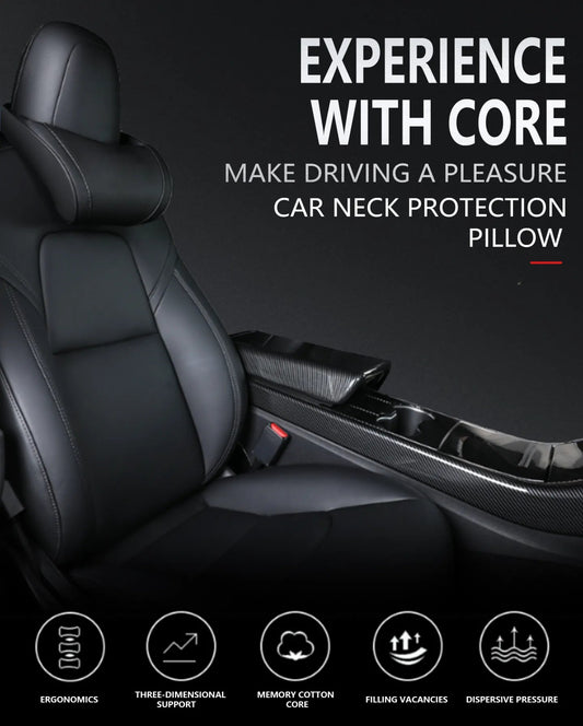 Cotton Filled Neck Support Leather Pillows Headrest For Tesla Model S 3 X Y