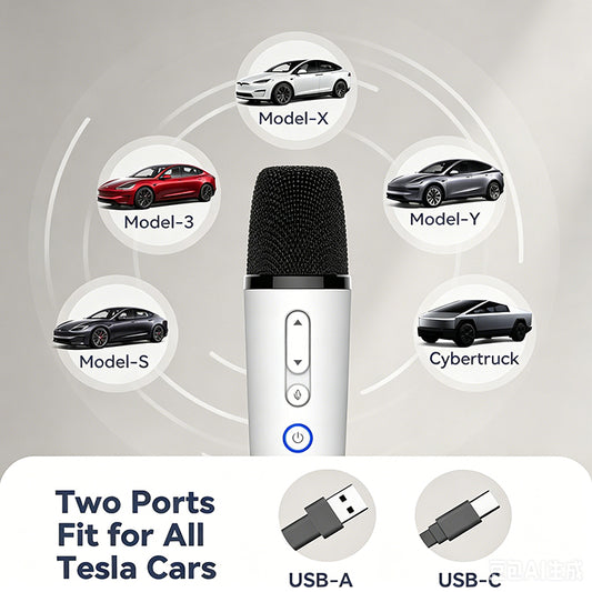 Karaoke Microphone for Tesla Model Y/3/S/X Cybertruck