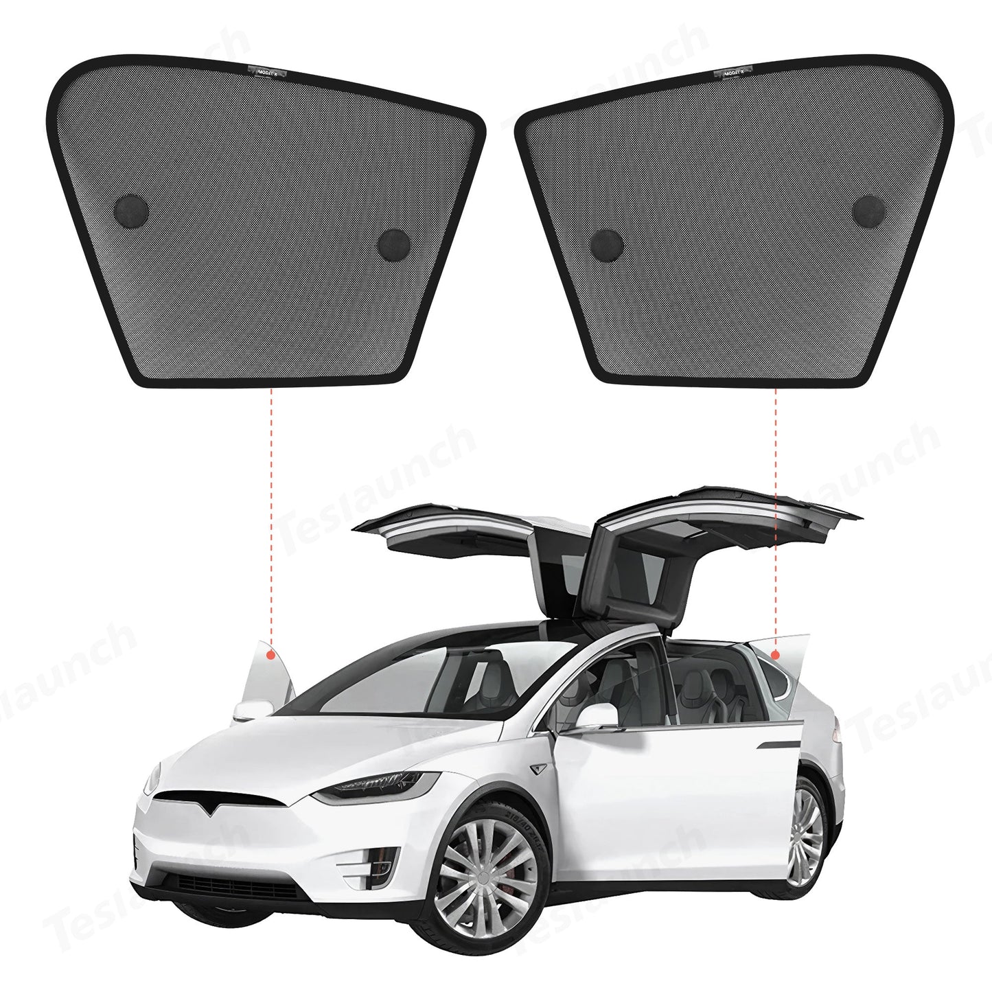 Whole Car Window & Sunroof Covercraft Dense Mesh Sunshade Kit (8 pcs) for Tesla Model X(2015-2020) Car Accesories Front Window (2 pcs)