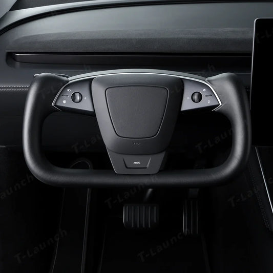 Premium Nappa Leather Yoke Steering Wheel for Tesla Model Y Juniper & Model 3 Highland– Inspired by Model S/X