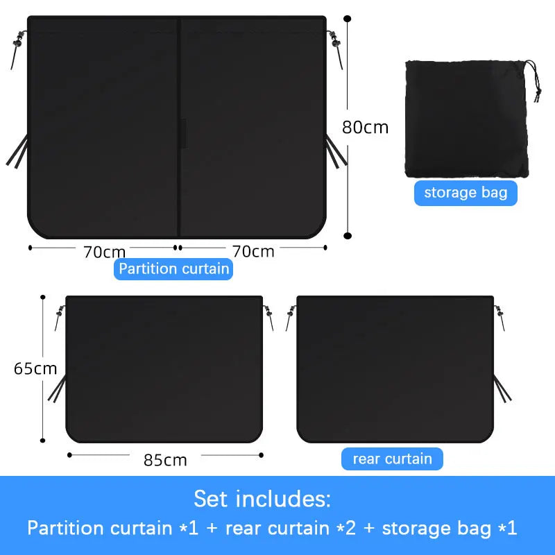 Privacy Divider Curtain for Tesla Model 3/Y/S/X and Ev Cars Set
