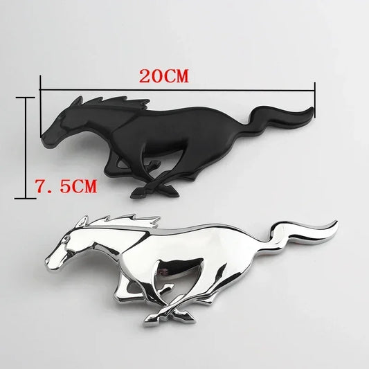 TESLA 20x7.5CM for Mustang 2.3T Shelby V6 V8 GT350 GT500 GT 2015-2017 Car Front Grill Emblem Badge Rear Sticker Running Horse