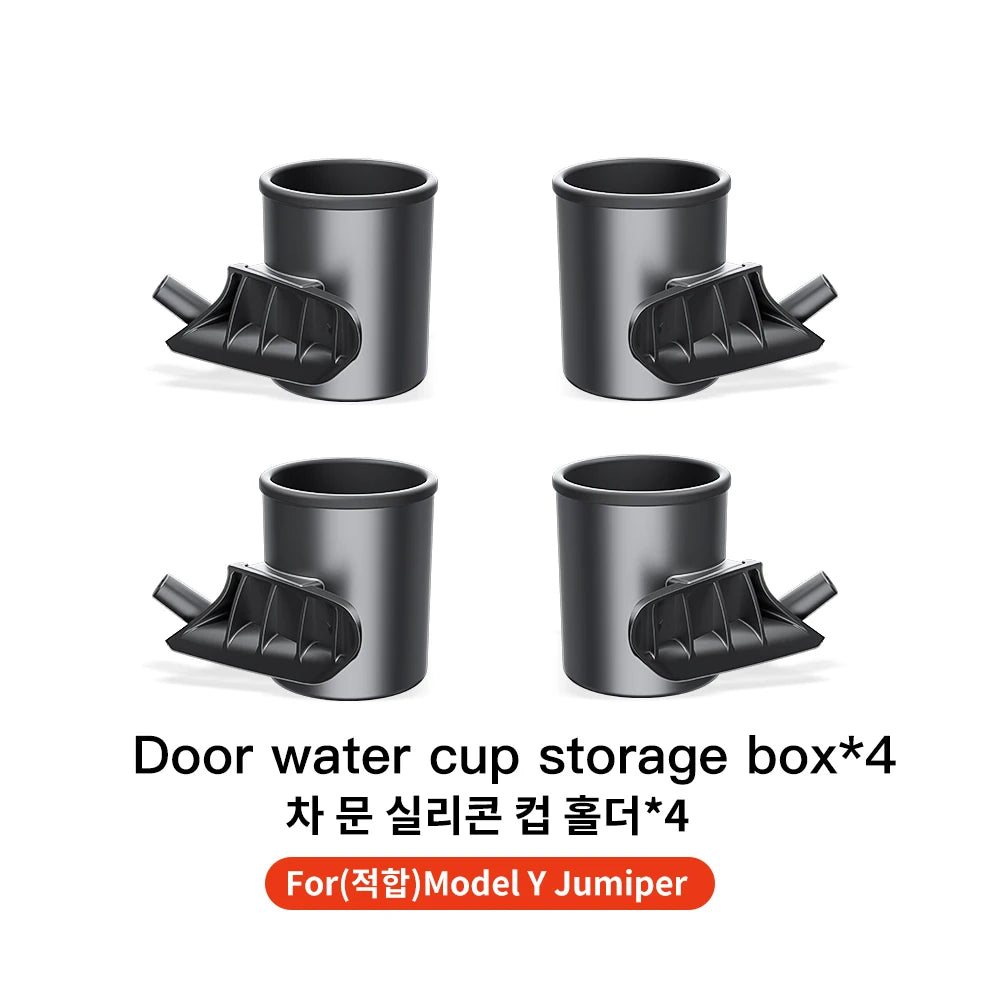 4PCS Door Cup Holder Storage Box for Tesla Model 3 Y Highland Juniper Juniper silicone