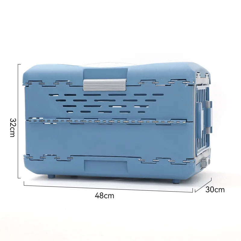 Airline-Approved Portable Foldable Puppy Cat EV Travel Box Carrier Blue small