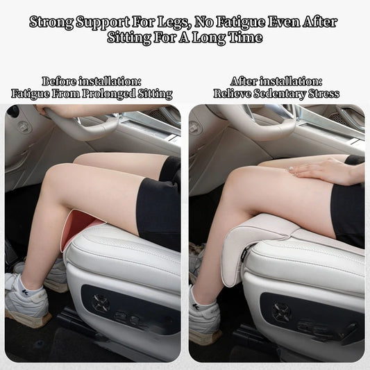 Breathable Leather Car Seat Leg Support Pad for Tesla and EV Cars