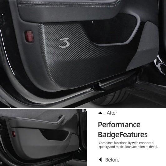 Carbon Fiber Door Anti-kick Pads For Tesla Model 3 Highland Y Juniper