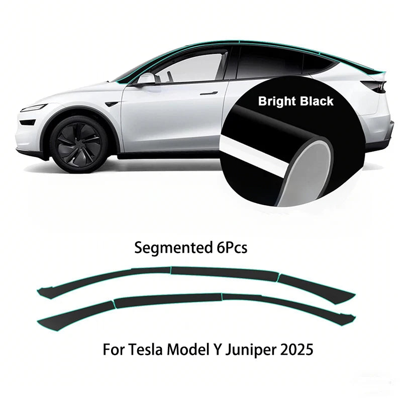 For Tesla Model Y Juniper 2025 Car Suspension Roof TPU Bright Black Film Decoration Invisibility Protect Membrane Accessories