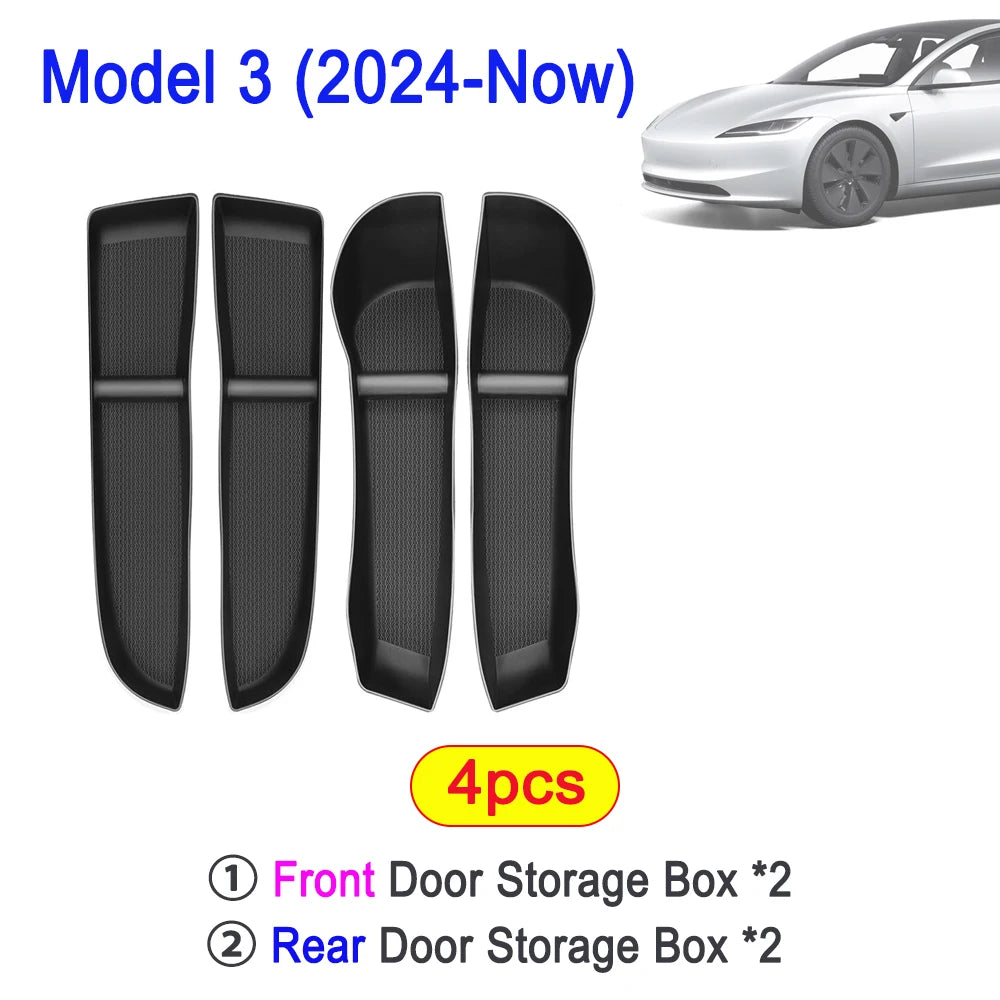 TPE Door Side Storage Box For 2025 2026 Tesla Model 3 Y Juniper Model 3 2024-Now