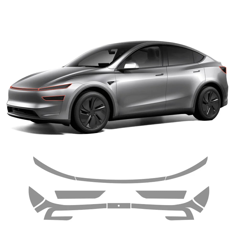Smoked Tint TPU Headlight and Taillight Protection Film for Tesla Model Y Juniper 2025+ Full Tint Set