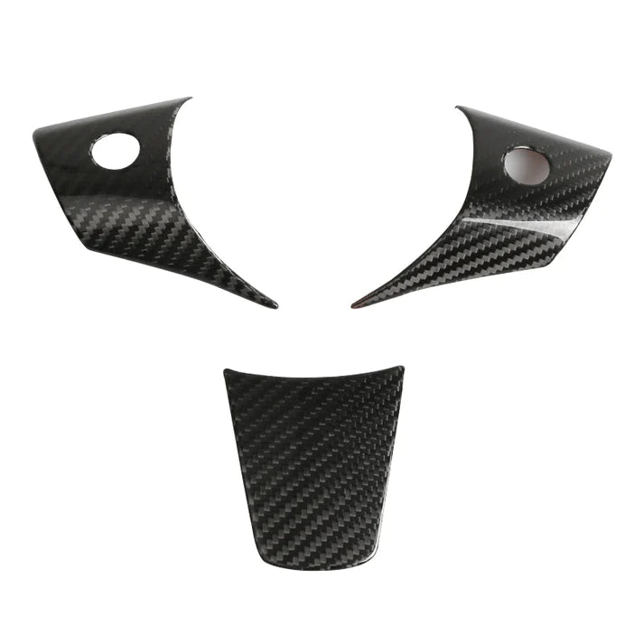 Steering Wheel Middle Trim Carbon Fiber Cove for Tesla Model 3/Y 2017-2023 Glossy Carbon Fiber