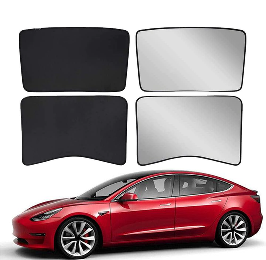 Glass Roof / Sunroof Sunshade for Tesla Model 3(2021-2023) Sun Visor Accessories Black Semi-Coverage