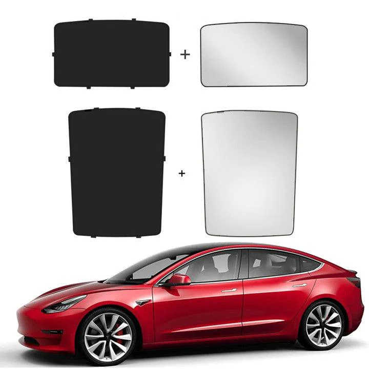 Glass Roof / Sunroof Sunshade for Tesla Model 3(2021-2023) Sun Visor Accessories Black Full-Coverage