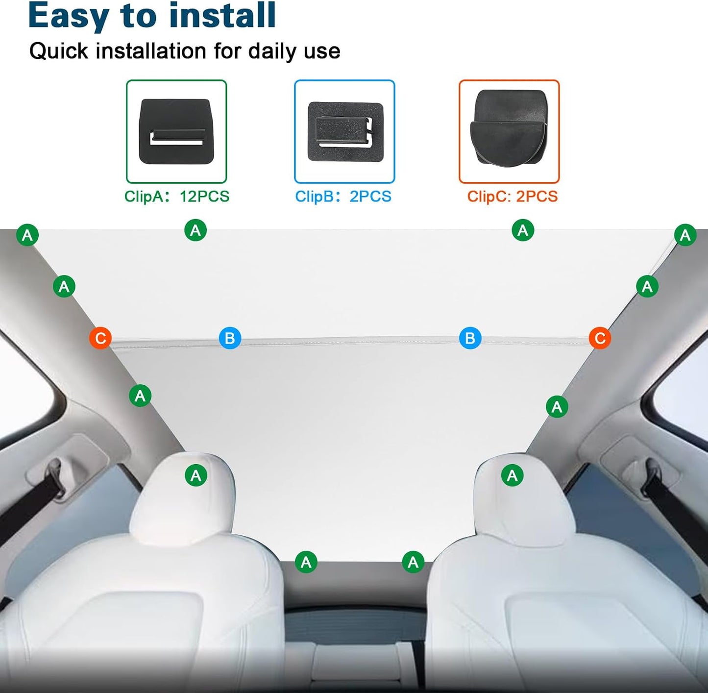 Split Nano Ice Crystal Glass Roof Sunshade for Tesla Model Y Juniper 2025+
