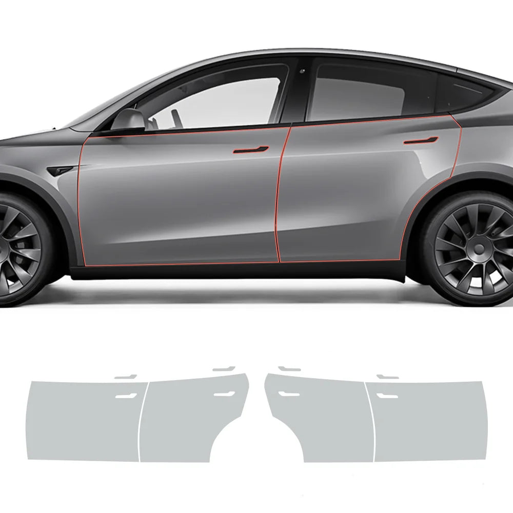 Glossy TPU Invisible Full Car Paint Protection Film (PPF) for Tesla Model Y (2020-2024) Set 5 - Door Kit (8 Pcs)