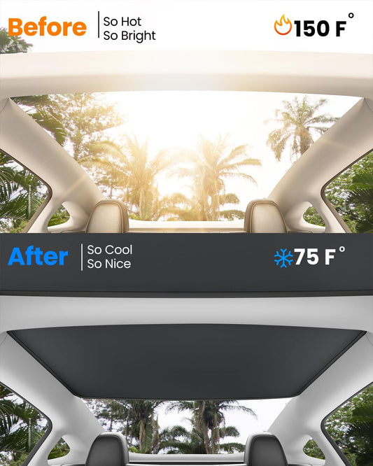 Upgrade Built-in Reflective Sunroof Sunshade for Model Y / Model 3