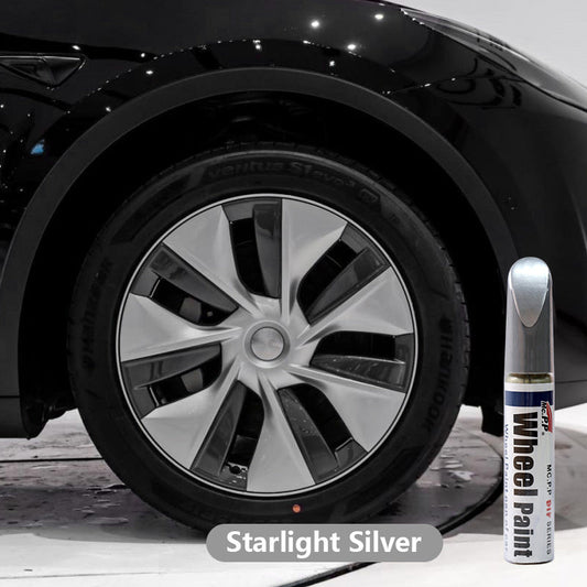 Wheel Rims Touch Up Paint for Tesla Model Y- DIY Curb Rash Repair Accessories Starlight Silver- fits 19'' Gemini Wheels
