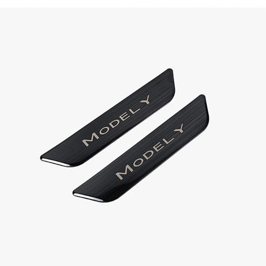Tesla Model Y Door Sill Covers Vinyl Wrap Protector (2020-2023) Rear Only (1 Pair) Black