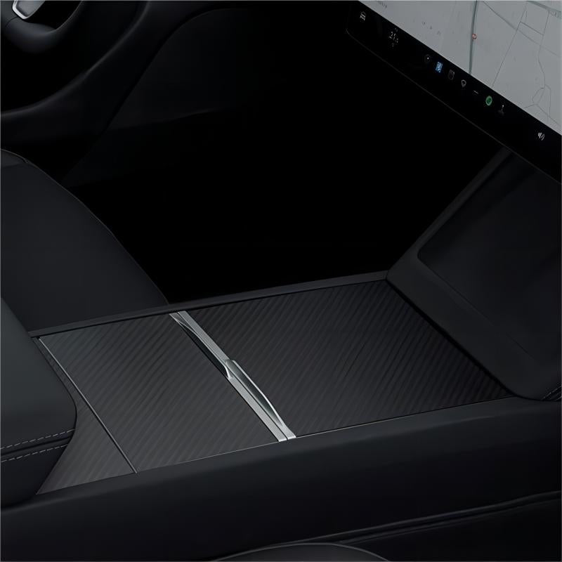 Real Carbon Fiber Center Console Cover for Tesla 2024 Model 3 Highland Matte