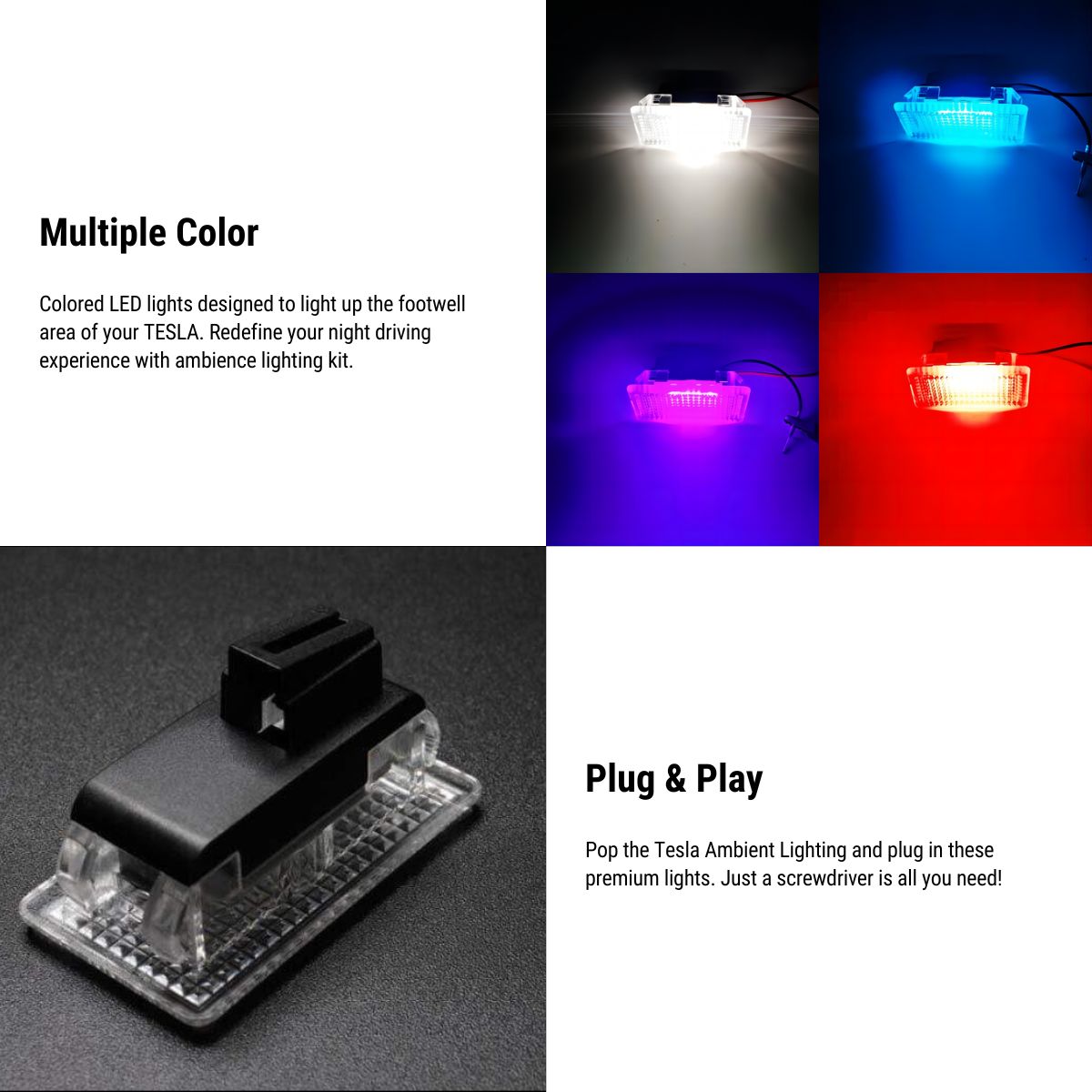 Model 3/X/S Footwell LED Light (2PCS) for Tesla