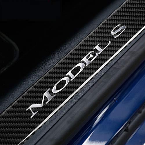 Carbon Fiber Door Sill Protector Covers (2 Pcs) For Tesla Model S (2016-2020)